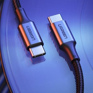 Кабел за зареждане и данни с оплетка UGREEN USB Type C към USB Type C 5A 100W Power Delivery с бързо зареждане 3.0 FCP 480Mb/s 2m сив (70429 US316) - Img 8