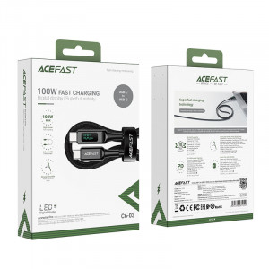 Кабел за зареждане и данни ACEFAST USB Type C към USB Type C 100W 20V 5A 2m (C6-03) черен - Img 5