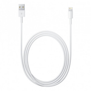Кабел за зареждане и данни APPLE USB Type A към Lightning 2m бял (MD819) - Img 1