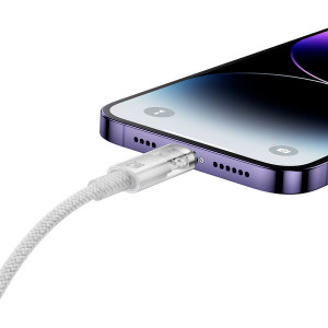 Кабел за зареждане и данни BASEUS Explorer USB Type A към Lightning 2.4A 2m бял (CATS010102) - Img 9