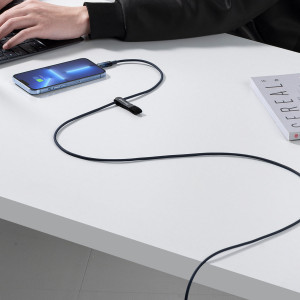 Кабел за зареждане и данни BASEUS Explorer USB Type C към Lightning 20W 1m син (CATS000003) - Img 9
