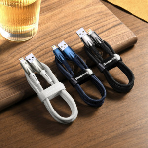 Кабел за зареждане и данни BASEUS Glimmer USB Type C към Lightning с бързо зареждане 480Mb/s 2.4A 2m черен - Img 8