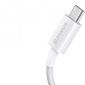 Кабел за зареждане и данни BASEUS Superior USB Type A към micro USB с бързо зареждане 2A 1m бял (CAMYS-02) - Img 3