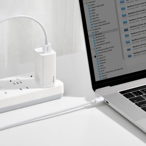 Кабел за зареждане и данни BASEUS Superior USB Type A към USB Type C с бързо зареждане 66 W 6A 1m бял (CATYS-02) - Img 10