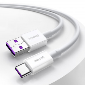 Кабел за зареждане и данни BASEUS Superior USB Type A към USB Type C 66 W 11V 6A Huawei SuperCharge SCP 2m черен (CATYS-A01) - Img 12