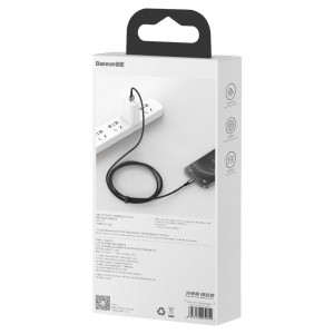 Кабел за зареждане и данни BASEUS Tungsten USB Type A към Lightning cable 2.4A 2m черен (CALWJ-A01) - Img 6