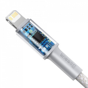 Кабел за зареждане и данни BASEUS USB Type C към Lightning с бързо зареждане Power Delivery 20 W 1m бял (CATLGD-02) - Img 4