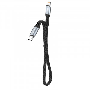 Кабел за зареждане и данни DUDAO L10P USB Type C към Lightning Power Delivery 20W 0.23m черен (L10P) - Img 1