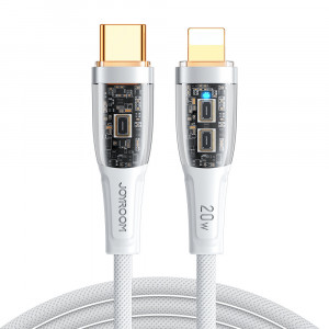 Кабел за зареждане и данни JOYROOM USB Type C към Lightning с бързо зареждане и smart switch 20W 1.2m бял (S-CL020A3) - Img 2