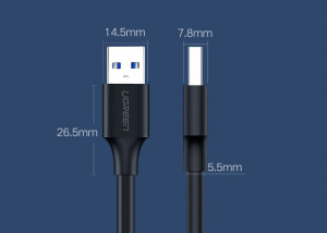 Кабел за зареждане и данни UGREEN US128 USB Type A 2.0 A към USB Type A 2m черен - Img 13