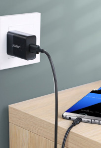 Кабел за зареждане и данни UGREEN USB Type A 3.0 към USB Type C 1m 3A черен (20882) - Img 3