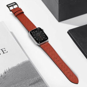 Каишка от естествена кожа Leather - Apple Watch 41mm Series 9 / 41mm Series 8 / 41mm Series 7 / 40mm Series 6 / 40mm SE / 40mm Series 5 / 40mm Series 4 / 38mm Series 3 / 38mm Series 2 / 38mm (1st gen) червен - Img 4