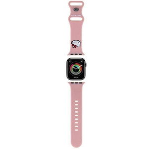 Каишка HELLO KITTY Silicone Kitty Head - Apple Watch 41mm Series 9 / 41mm Series 8 / 41mm Series 7 / 40mm Series 6 / 40mm SE / 40mm Series 5 / 40mm Series 4 / 38mm Series 3 / 38mm Series 2 / 38mm (1st gen) розов - Img 1
