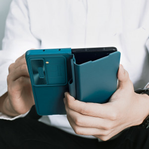 Калъф от еко кожа с подвижно покритие за камерата NILLKIN Qin Leather Pro - Samsung Galaxy Z Fold5 черен - Img 8