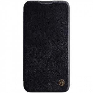 Калъф тип книга от еко кожа с подвижно покритие за камерата NILLKIN Qin Leather Pro - iPhone 14 Plus черен - Img 6