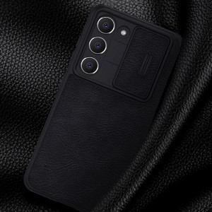Калъф тип книга от еко кожа с подвижно покритие за камерата NILLKIN Qin Leather Pro - Samsung Galaxy S23+ кафяв - Img 9