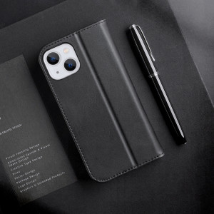 Калъф тип книга от естествена кожа DUX DUCIS Hivo със система против кражба - iPhone 14 кафяв - Img 12
