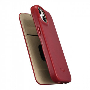 Калъф тип книга от естествена кожа iCARER CE Oil Wax Premium MagSafe - iPhone 14 Plus червен - Img 10