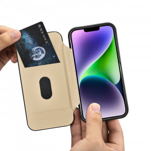 Калъф тип книга от естествена кожа iCARER CE Oil Wax Premium MagSafe - iPhone 14 Plus черен - Img 19