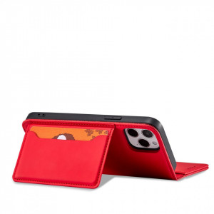 Калъф тип книга с външен джоб Magnet Card - iPhone 12 Pro червен - Img 9