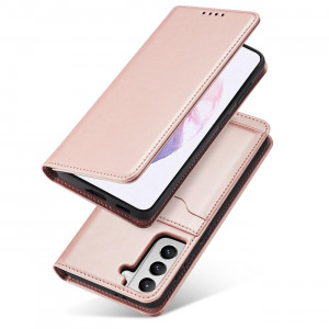 Калъф тип книга с външен джоб Magnet Card - Samsung Galaxy S22+ розов - Img 13