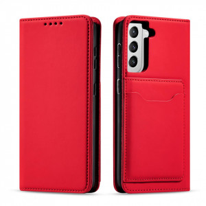 Калъф тип книга с външен джоб Magnet Card - Samsung Galaxy S22+ червен - Img 1
