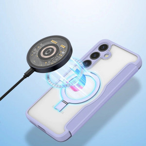 Калъф тип книга с прозрачен гръб и стойка DUX DUCIS Skin X Pro MagSafe - Samsung Galaxy S24 лилав - Img 7
