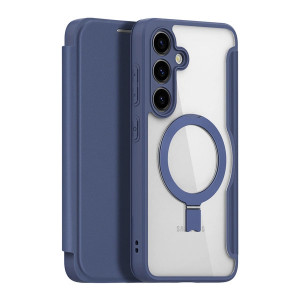 Калъф тип книга с прозрачен гръб и стойка DUX DUCIS Skin X Pro MagSafe - Samsung Galaxy S24 син - Img 2
