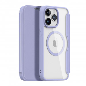 Калъф тип книга с прозрачен гръб DUX DUCIS Skin X Pro MagSafe - iPhone 15 Pro Max лилав - Img 1