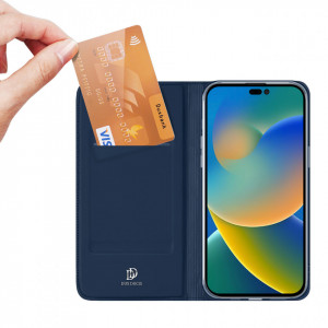 Калъф тип книга DUX DUCIS Skin Pro - iPhone 14 Pro син - Img 2