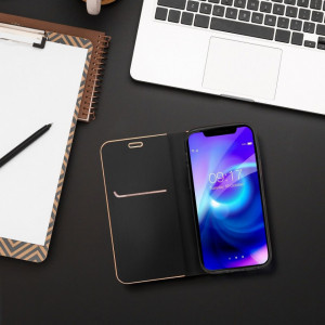 Калъф тип книга FORCELL Luna Gold - Samsung Galaxy A22 черен - Img 10