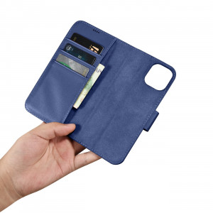 Калъф тип книга iCARER Wallet 2в1 против кражба - iPhone 14 Plus Cover син - Img 16