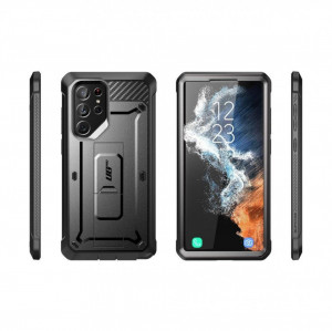 Калъф 360° със стойка, протектор и клипс SUPCASE Unicorn Beetle Pro - Samsung Galaxy S22 Ultra черен - Img 10
