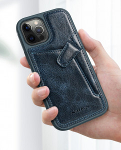 Кожен гръб с джоб за карти NILLKIN Aoge - iPhone 12 mini черен - Img 6