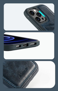 Кожен гръб с джоб за карти NILLKIN Aoge - iPhone 12 mini черен - Img 11
