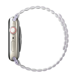 Магнитна двулицева каишка UNIQ Revix - Apple Watch 41mm Series 9 / 41mm Series 8 / 41mm Series 7 / 40mm Series 6 / 40mm SE / 40mm Series 5 / 40mm Series 4 / 38mm Series 3 / 38mm Series 2 люляк / бяла - Img 4