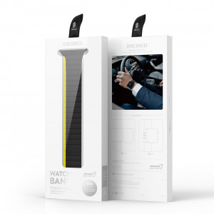 Магнитна каишка Dux Ducis LD - Apple Watch 41mm Series 9 / 41mm Series 8 / 41mm Series 7 / 40mm Series 6 / 40mm SE / 40mm Series 5 / 40mm Series 4 / 38mm Series 3 / 38mm Series 2 / 38mm (1st gen) черна / жълта - Img 12