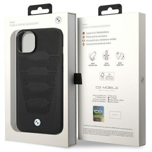 Оригинален гръб от еко кожа BMW Leather Seats BMHCP14S22RPSK - iPhone 14 черен - Img 8