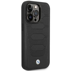 Оригинален гръб от еко кожа BMW Leather Seats MagSafe BMHMP14L22RPSK - iPhone 14 Pro черен - Img 4
