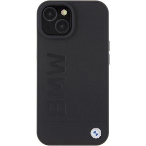 Оригинален гръб от естествена кожа BMW Leather Hot Stamp MagSafe - iPhone 15 Plus черен - Img 3