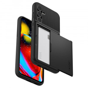 Оригинален гръб със слот за карта SPIGEN Slim Armor CS - Samsung Galaxy S23 FE черен - Img 10