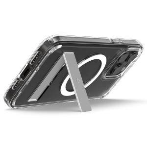 Оригинален гръб със стойка SPIGEN Ultra Hybrid S MagSafe - iPhone 15 Pro прозрачен - Img 10