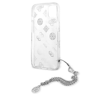 Оригинален гръб с верижка GUESS Peony Chain GUHCP13SKSPESI - iPhone 13 mini сив - Img 7
