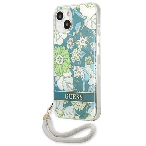 Оригинален гръб с връзка GUESS Flower GUHCP13SHFLSN - iPhone 13 mini зелен - Img 2
