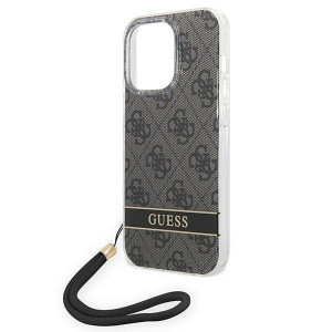 Оригинален гръб с гривна GUESS 4G Print Strap GUOHCP14LH4STK - iPhone 14 Pro черен - Img 5