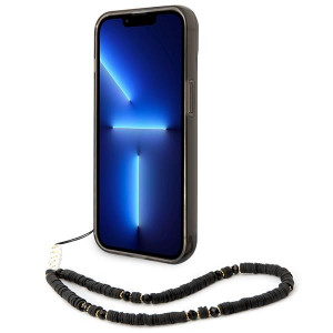 Оригинален гръб с гривна GUESS Translucent Pearl Strap GUHCP14SHGCOHK - iPhone 14 черен - Img 4