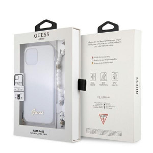 Оригинален гръб с гривна GUESS White Pearl GUHCP12MKPSWH - iPhone 12 / 12 Pro прозрачен - Img 8