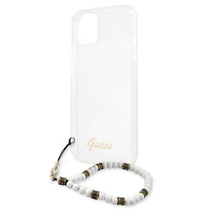 Оригинален гръб с гривна GUESS White Pearl GUHCP13mkPSWH - iPhone 13 прозрачен - Img 6