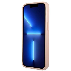 Оригинален гръб с джоб за карта GUESS SaffianoTriangle Logo Cardslot GUHCP13MPSATPP - iPhone 13 розов - Img 5