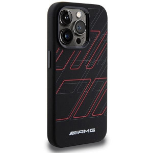 Оригинален гръб AMG Silicone Large Rhombuses MagSafe - iPhone 15 Pro черен - Img 4